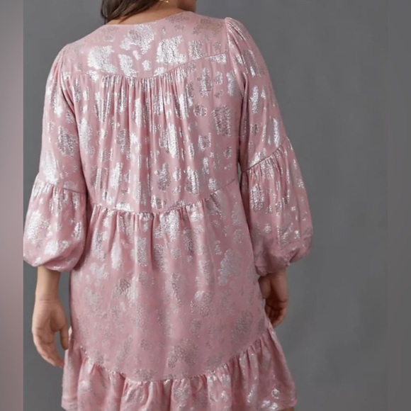 Anthropologie Jolene Jacquard Pink Mini Dress NWT! - Picture 6 of 14